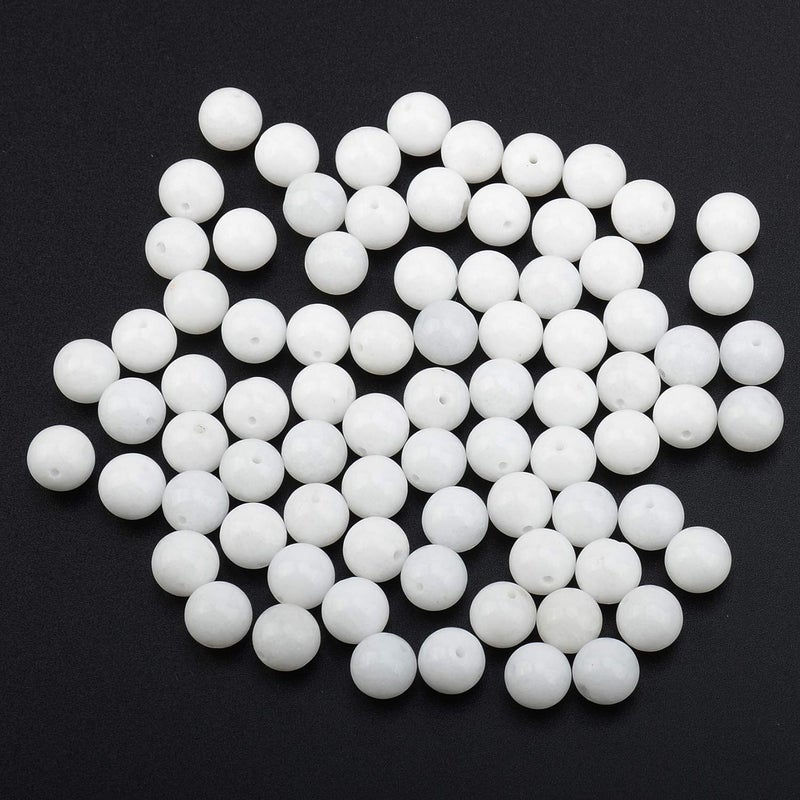 LPBeads 80Pcs Polished 10mm Round Natural Alabaster Gemstone Loose Beads with Stretch Cord for Jewelry Making Bracelets - Image 4